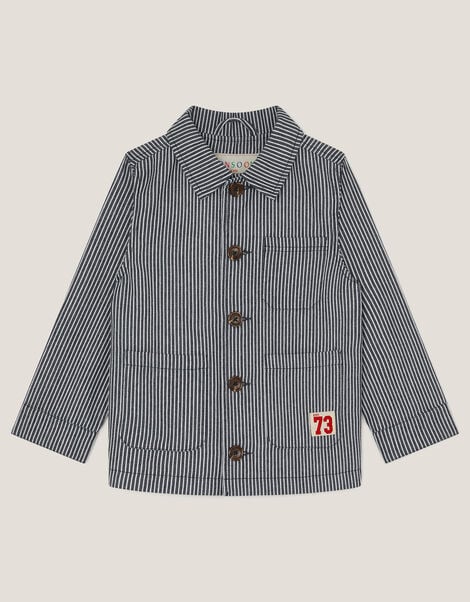 Pinstripe Shacket, Blue (BLUE), large