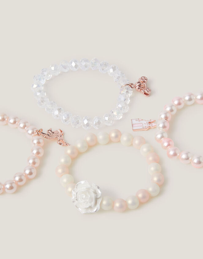 4-Pack Pearly Bead Charm Bracelets, , large