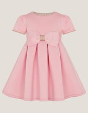 Baby Short Sleeve Bow Dress, Pink (PINK), large
