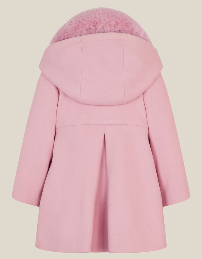 Baby Faux Fur Bow Coat, Pink (PINK), large