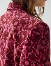 East Jude Printed Velvet Blazer, Red (BERRY), large