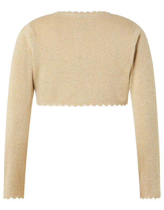 Niamh Sparkle Knit Cardigan with Crystal Button, Gold (GOLD), large