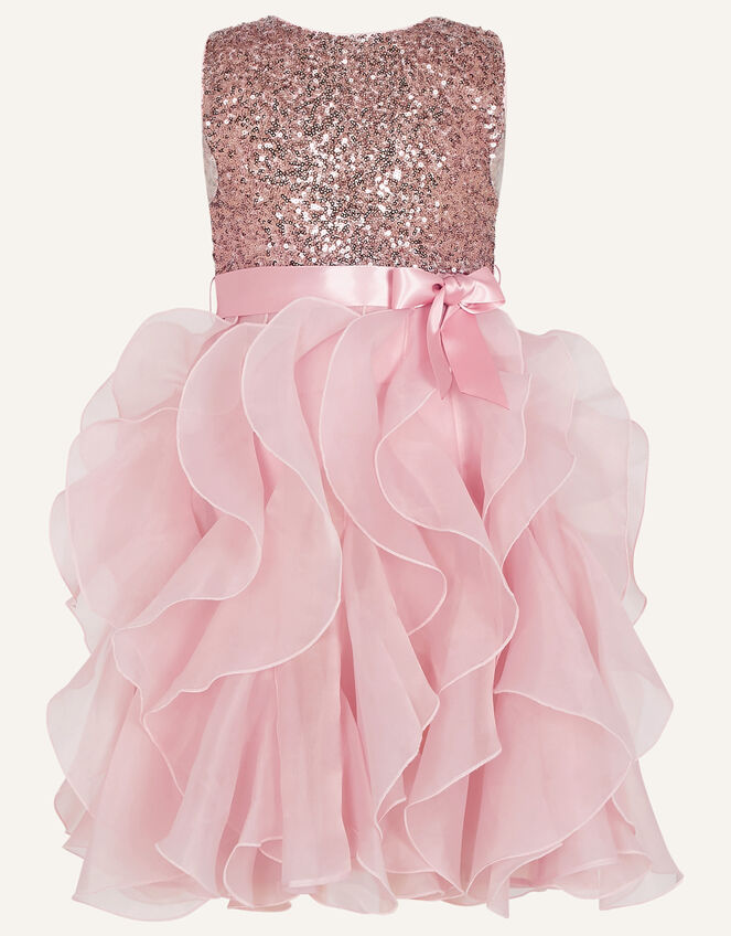 Cancan Sequin Ruffle Dress, Pink (PINK), large