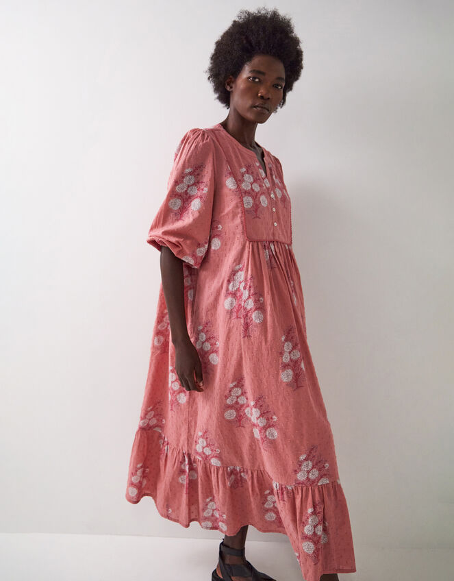 East Nadine Embroidered Midi Smock Dress, Multi (MULTI), large