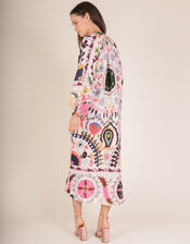 One Hundred Stars Suzani Long Sleeve Print Midi Dress, Multi (MULTI), large