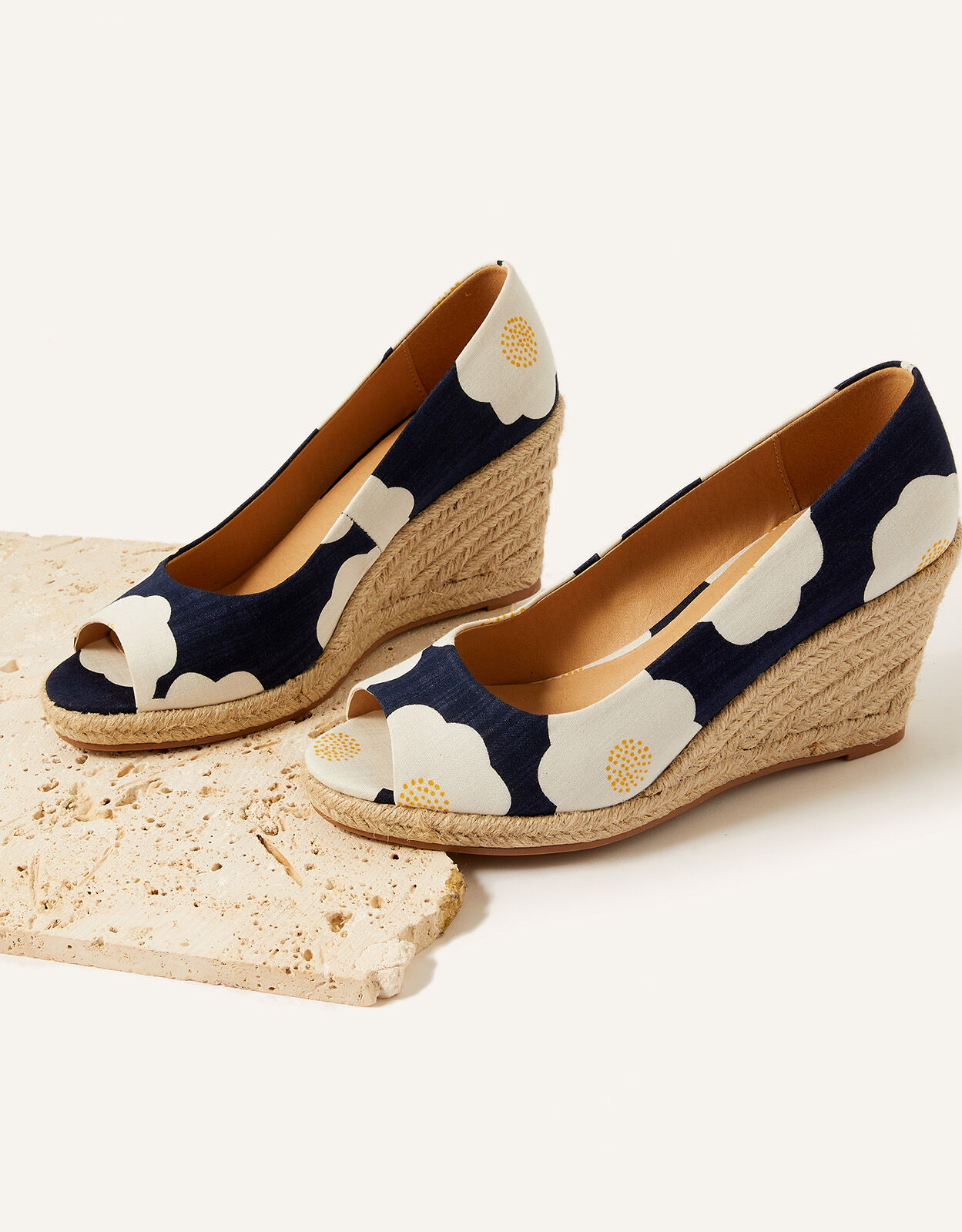 Navy peep sales toe wedge