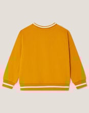 Varsity Stripe Sweatshirt, Yellow (YELLOW), large