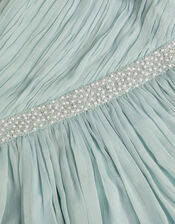 Amalthea Asymmetrical Embellished Party Dress, Green (SAGE), large