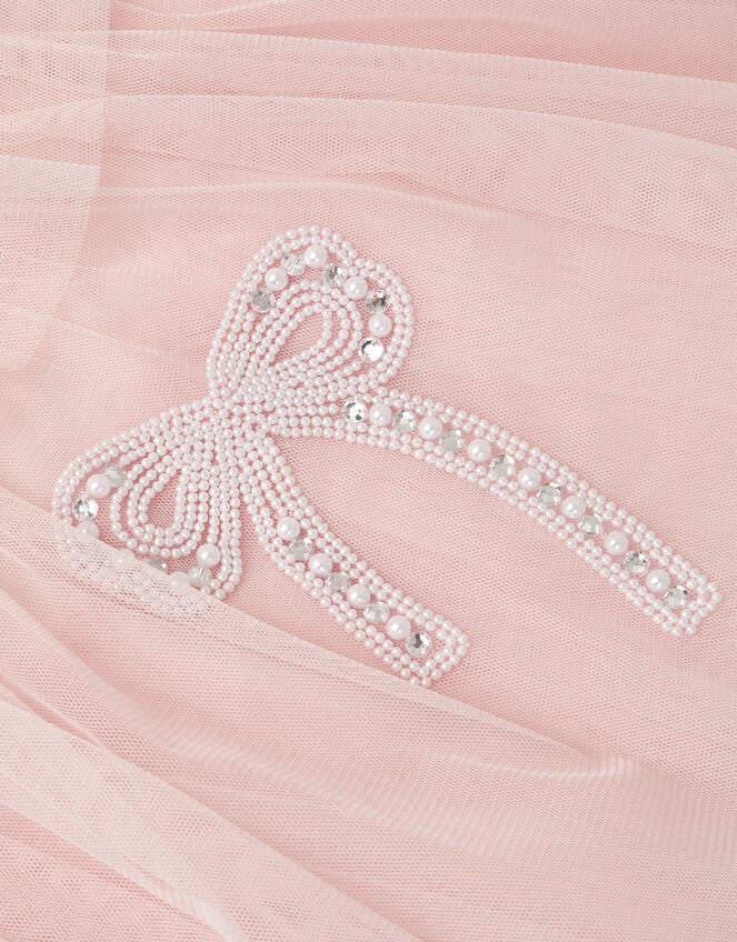 Embellished Bow Cape Sleeve Dress, Pink (PINK), large