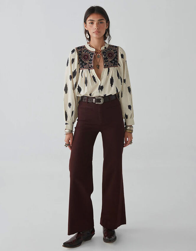 Maison Hotel Embroidered Blouse, Ivory (IVORY), large