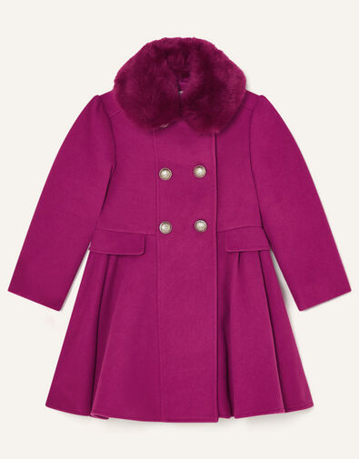 Pleat Skirted Coat Pink, Pink (PINK), large