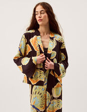 Clemence Aurelie Butterfly Kimono Jacket, Black (BLACK), large