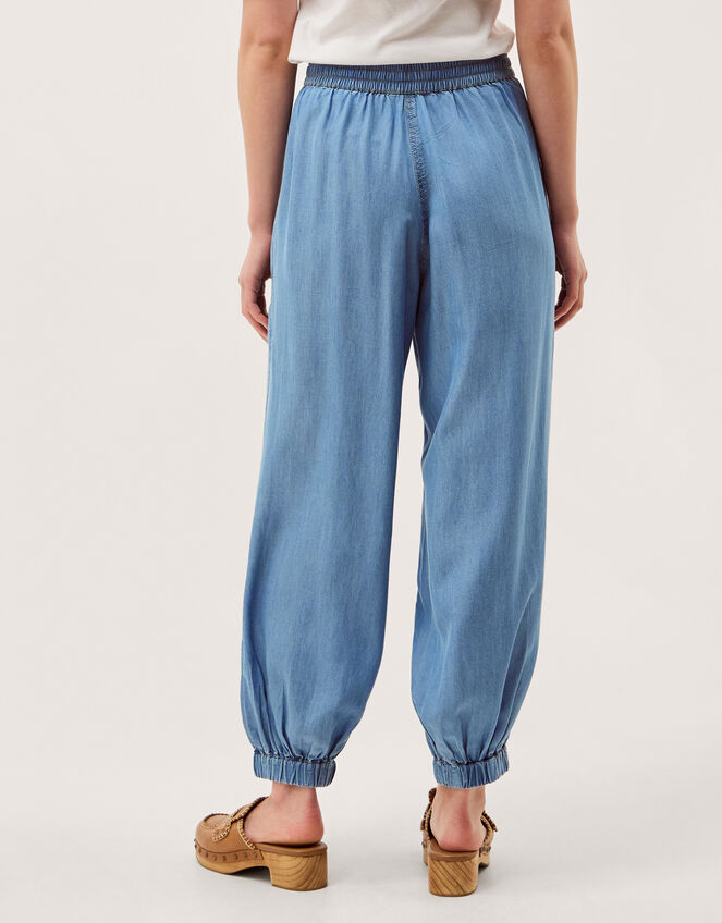 Daria Chambray Balloon Pants, Blue (DENIM BLUE), large