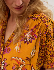 Zainab Floral Print Jersey Top, Orange (ORANGE), large