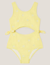 Amalfi Daisy Embroidered Swimsuit, Yellow (YELLOW), large