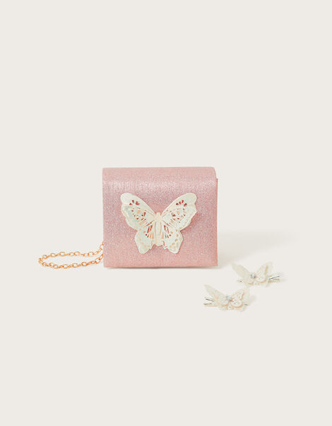 Annie Flutter Bag and Hair Clip Set, , large