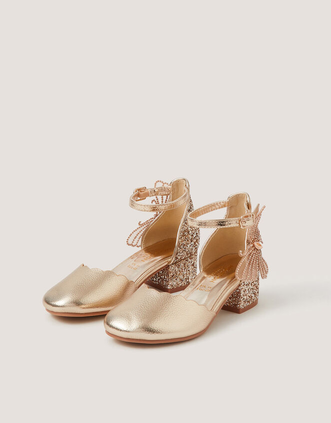 Butterfly Scallop Two Part Heels, Gold (GOLD), large