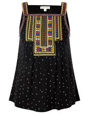 Malakai Embroidered Jersey Cami Top, Black (BLACK), large