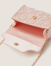 Floral Embroidered Bow Handle Bag, , large