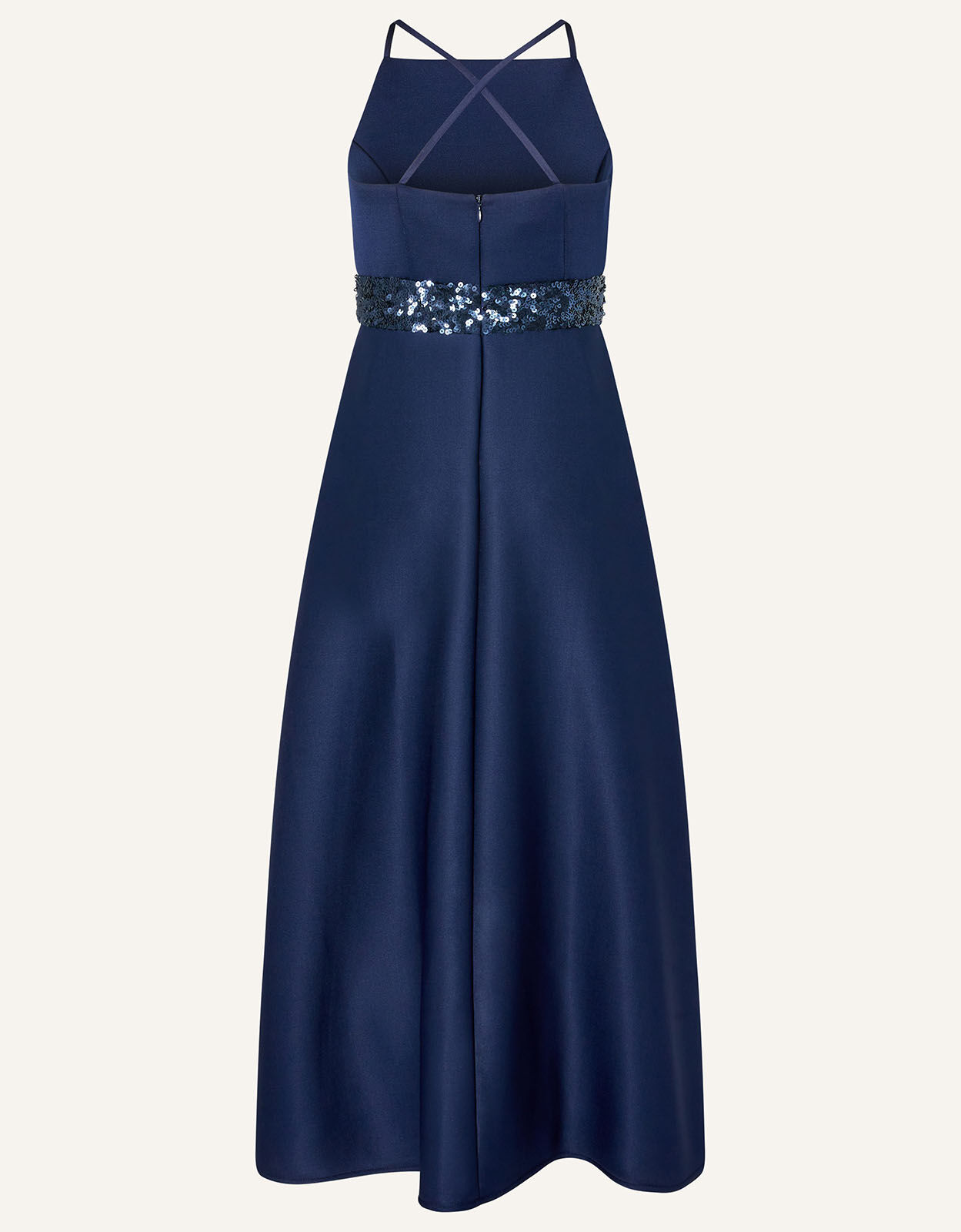 Sequin Scuba Prom Dress Blue