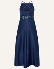 Sequin Scuba Prom Dress, Blue (NAVY), large