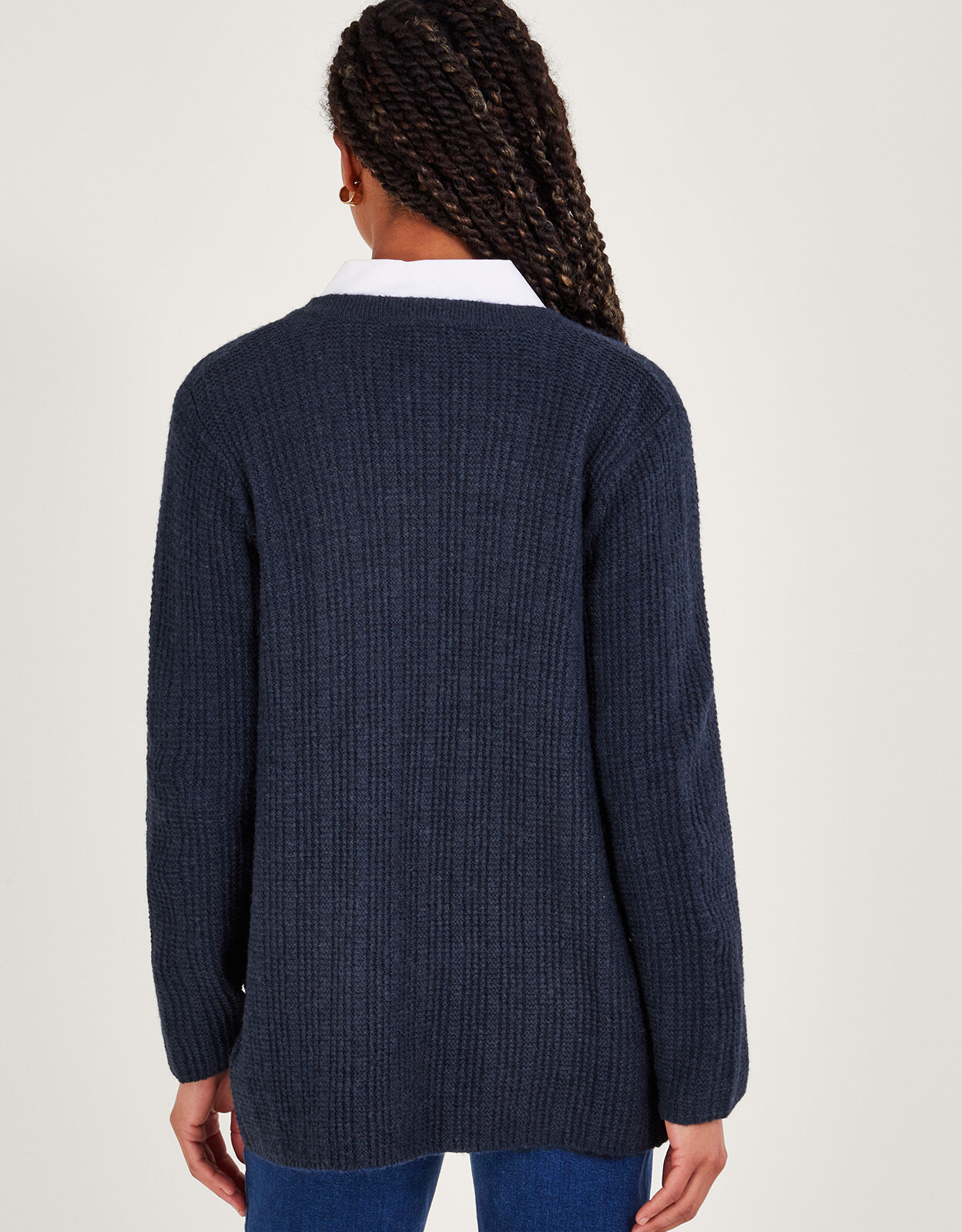Ladies navy on sale longline cardigan