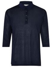 Hannah Henley Collar Top, Blue (NAVY), large