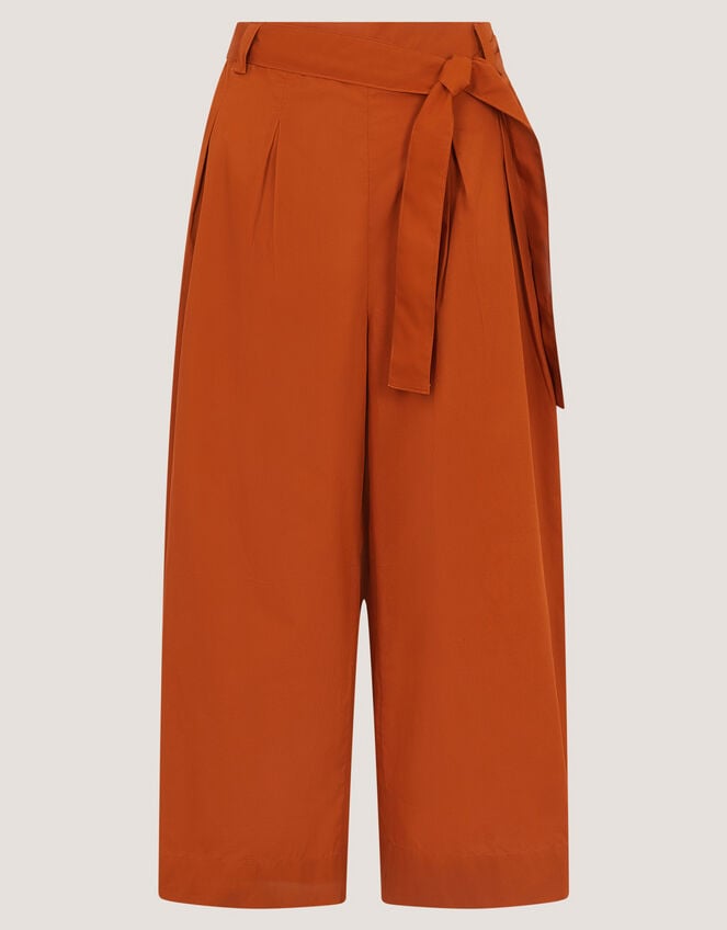 Sofia Cropped Wide Leg Trousers, Orange (RUST), large