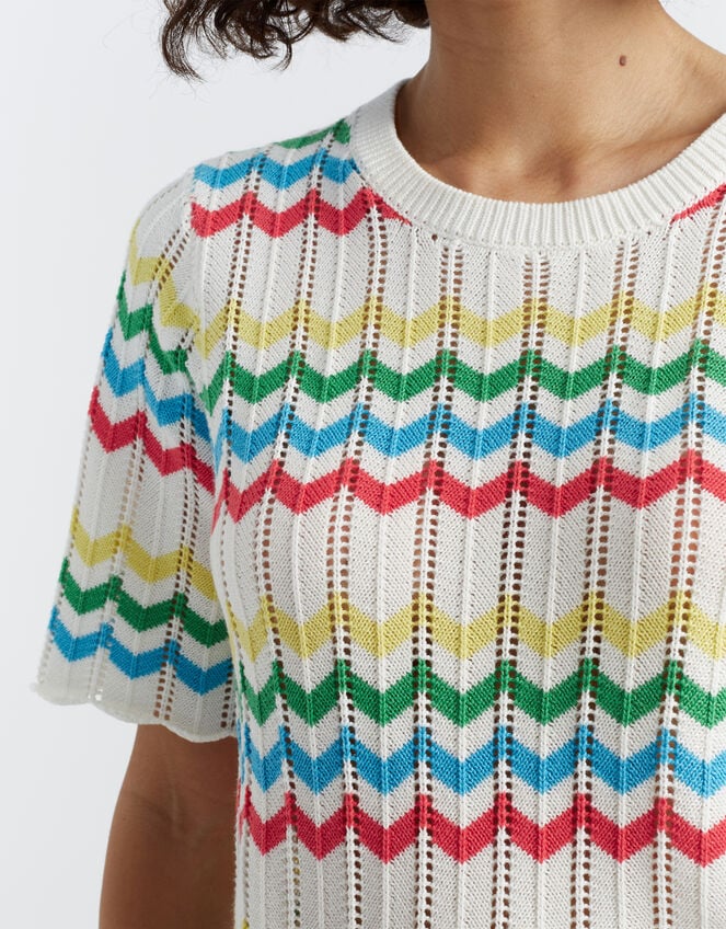 Chinti & Parker Chevron Stitch T-Shirt , Multi (MULTI), large
