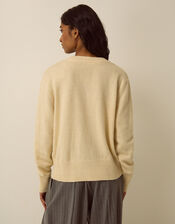 Vikki V-Neck Jumper, Yellow (BUTTER YELLOW), large