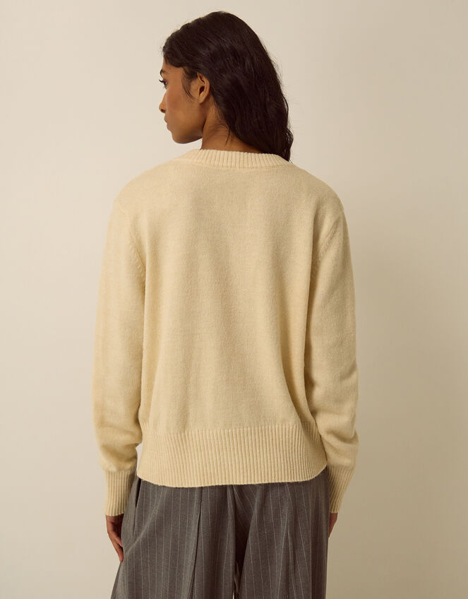 Vikki V-Neck Jumper, Yellow (BUTTER YELLOW), large