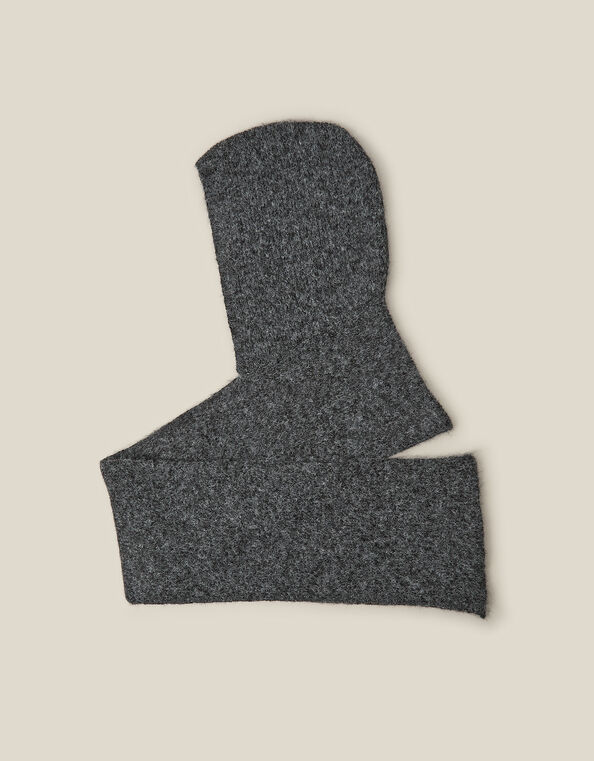 Tula Hooded Scarf, Grey (GREY), large