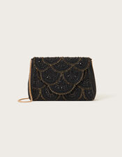 Beaded Scallop Clutch Bag, , large