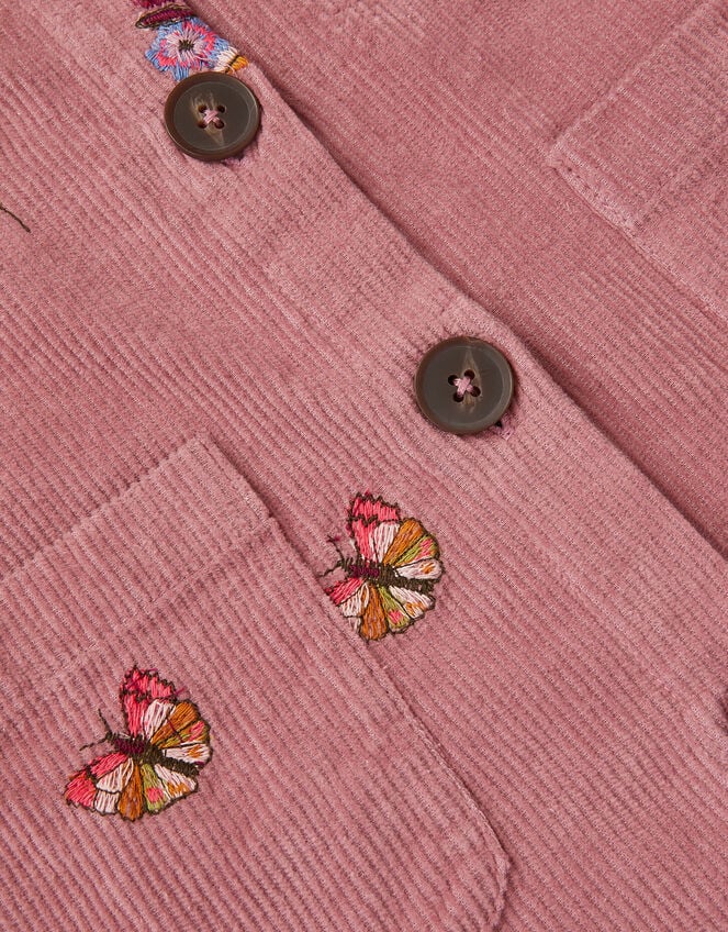 Embroidered Corduroy Pinafore Dress, Pink (PINK), large