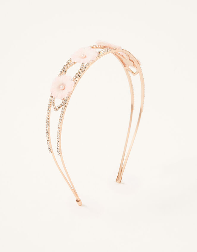 Flower and Diamante Headband, , large