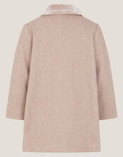 Baby Embroidered Pocket Coat, Camel (OATMEAL), large