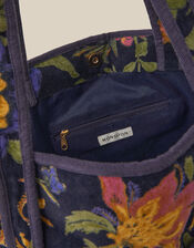 Princella Floral Corduroy Tote Bag, , large