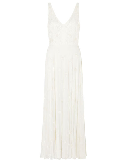 Kate Beaded Floral Bridal Dress, Ivory (IVORY), large