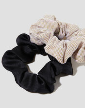 2-Pack Medium Mix Hair Scrunchies, Gold (GOLD), large