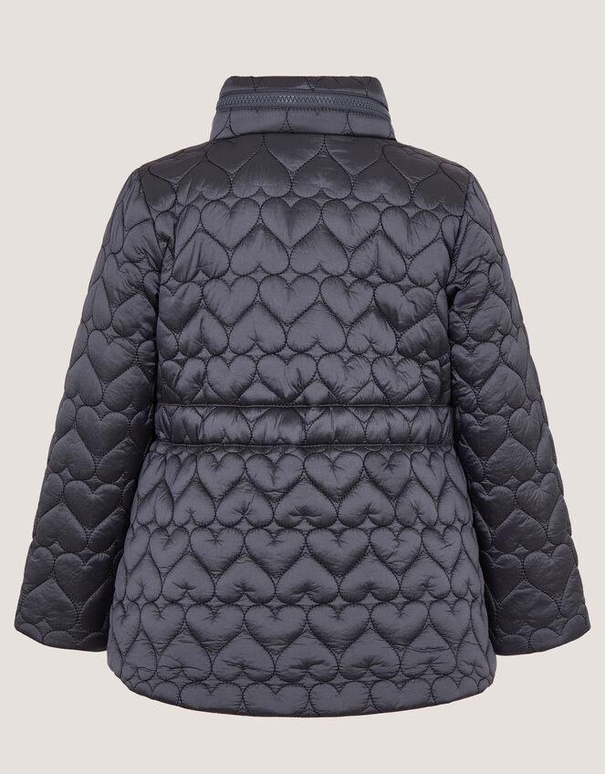 Heart Quilted Shower Resistant Coat, Blue (BLUE), large