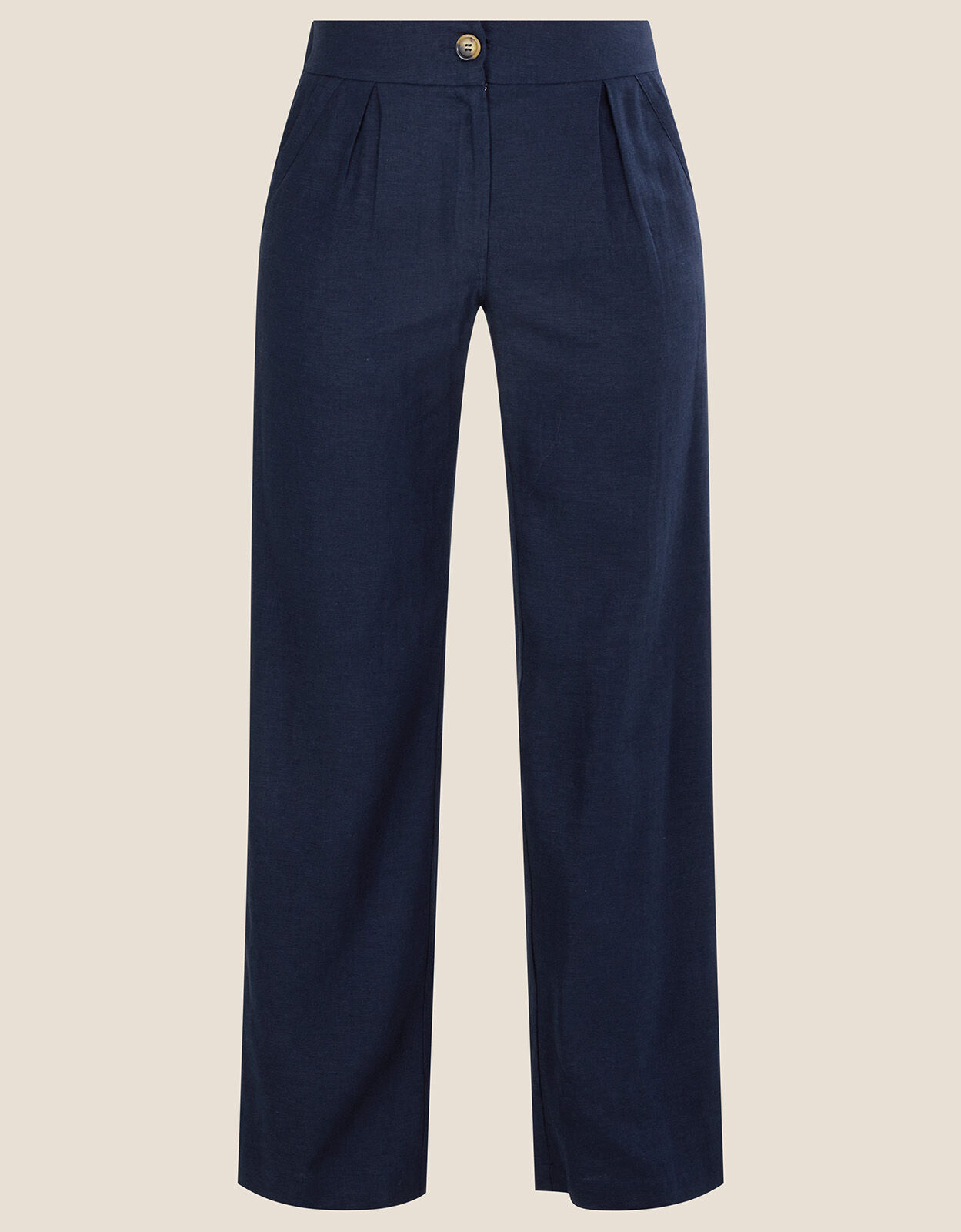 Layla Trousers in Linen Blend Blue