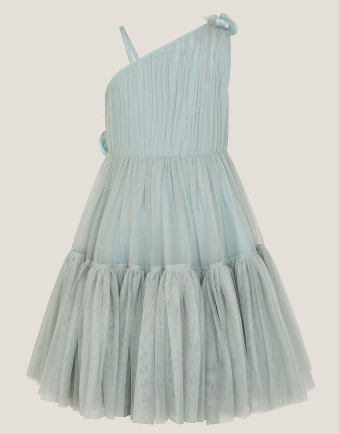 Ruby Asymmetric Flower Tulle Dress, Green (SAGE), large