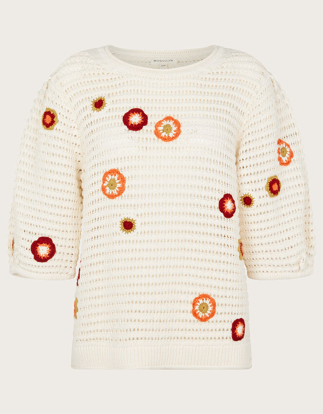 Floral Embroidered Jumper, Ivory (IVORY), large