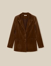 Vicky Velvet Blazer, Green (KHAKI), large