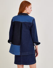 Patched Denim Jacket, Blue (INDIGO), large