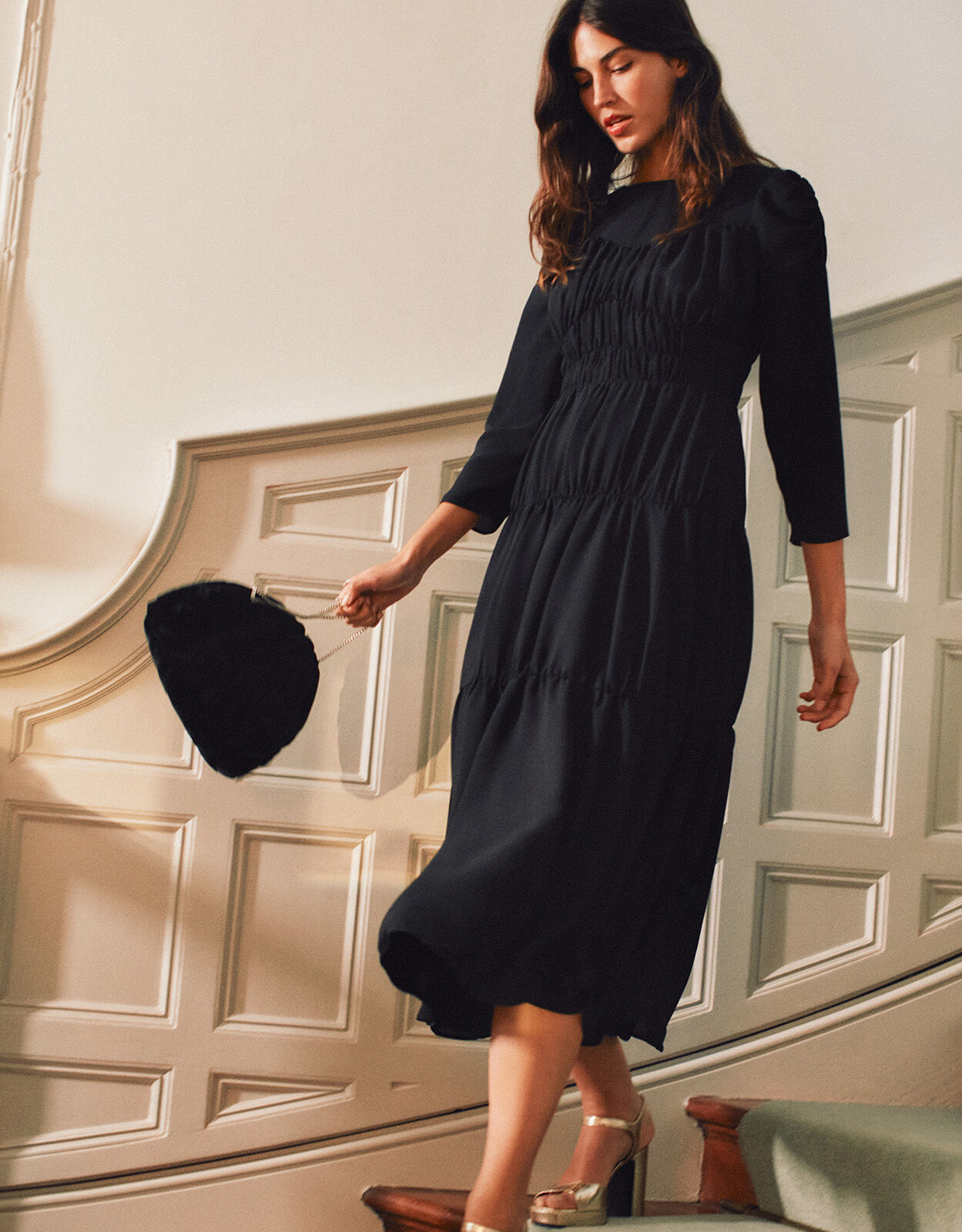 Monsoon long sales black dress
