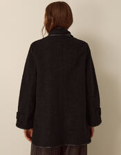 Mae Boucl&eacute; Coat & Scarf, Black (BLACK), large