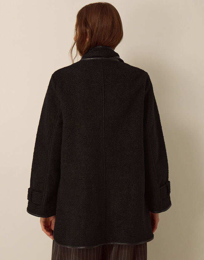 Mae Boucl&eacute; Coat & Scarf, Black (BLACK), large