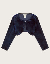 Niamh Velvet Cardigan, Blue (NAVY), large
