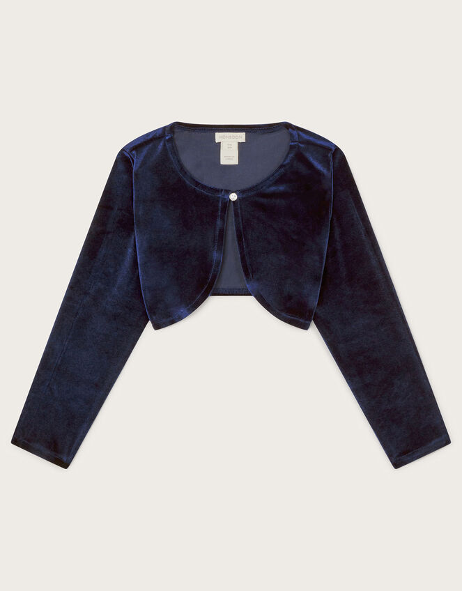 Niamh Velvet Cardigan, Blue (NAVY), large